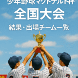 【2025年版】少年野球マクドナルド杯全国大会のアイキャッチ画像｜優勝チームや準優勝チームなど大会結果と出場チーム一覧を紹介する記事用