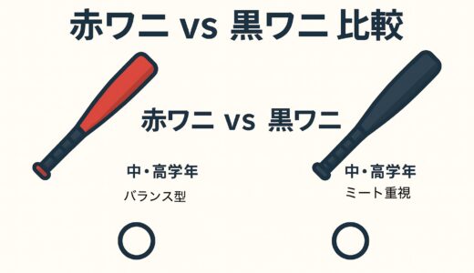 【徹底比較】少年野球バット｜赤ワニ vs 黒ワニの違い｜どっちが飛ぶ？向いてるタイプ