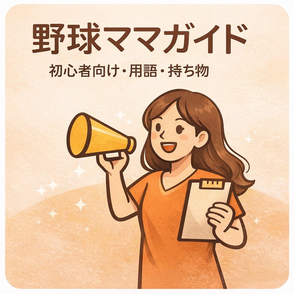 野球ママ向けガイド｜初心者に役立つ用語・スコア・持ち物解説イラスト