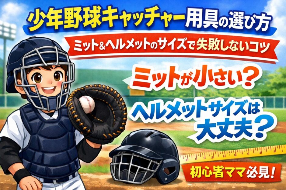 少年野球キャッチャー用具の選び方｜ミットとヘルメットのサイズで失敗しないポイント