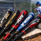 少年野球バットを比較｜ビヨンド・ブラックキャノン・AX4・Vコング・トルピートを並べたアイキャッチ画像