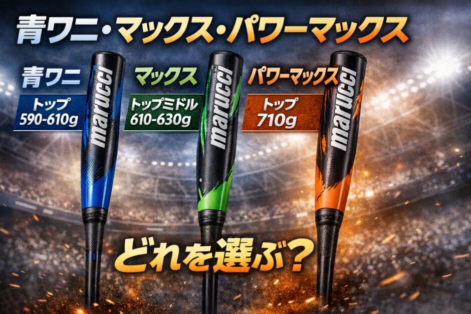 青ワニ・マックスジュニア・パワーマックスジュニアプラスの重さとバランス比較アイキャッチ画像