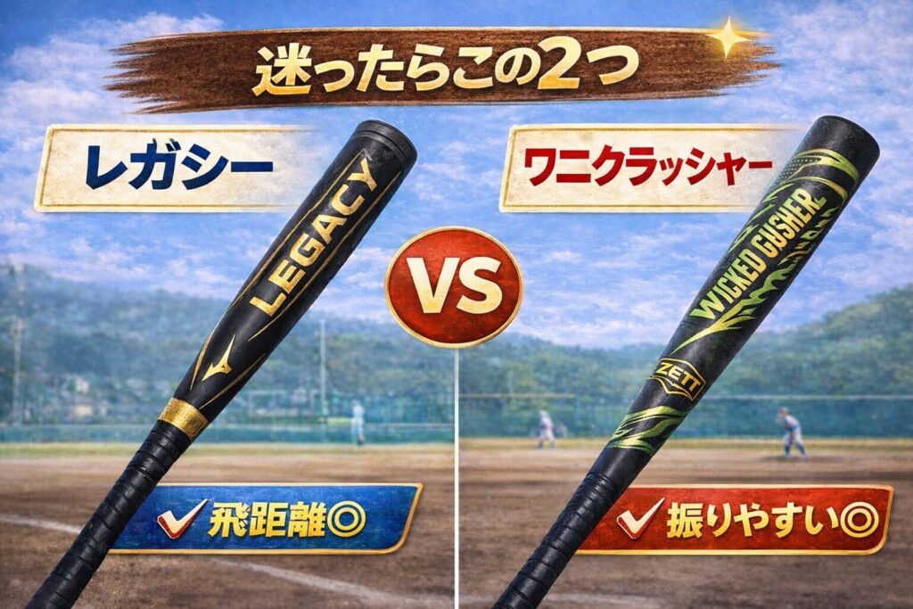 ビヨンドマックスレガシー ワニクラッシャー 比較 少年野球 バット