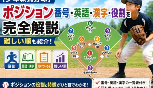 【少年軟式野球】ポジション番号・英語・漢字・役割を完全解説｜難しい順も紹介